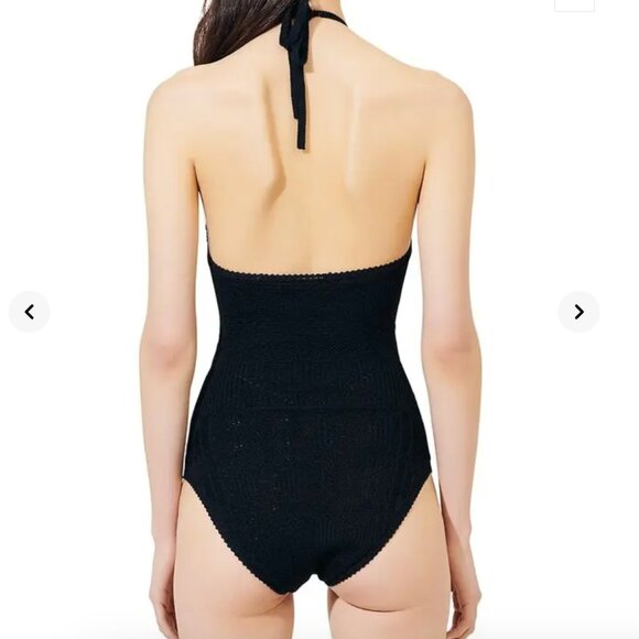 MAJE - Monbo Crochet One-Piece Swimsuit - Black - Picture 3 of 6